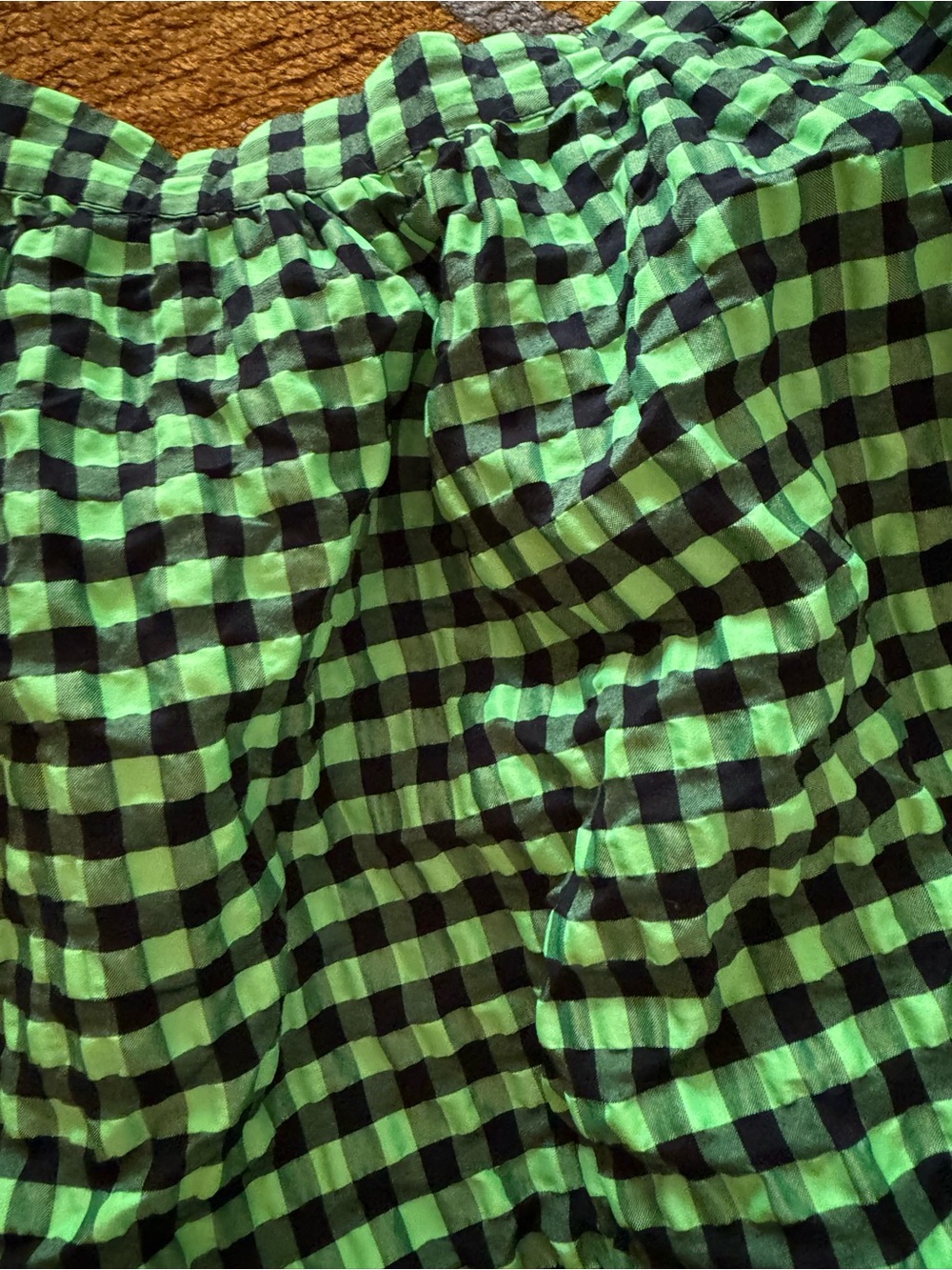 Neon Green Gingham Tiered Midi Skirt - Women topshop - Picture 3 of 3